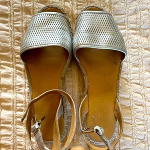 Franco Sarto silver sandals. Slightly worn but in good condition.